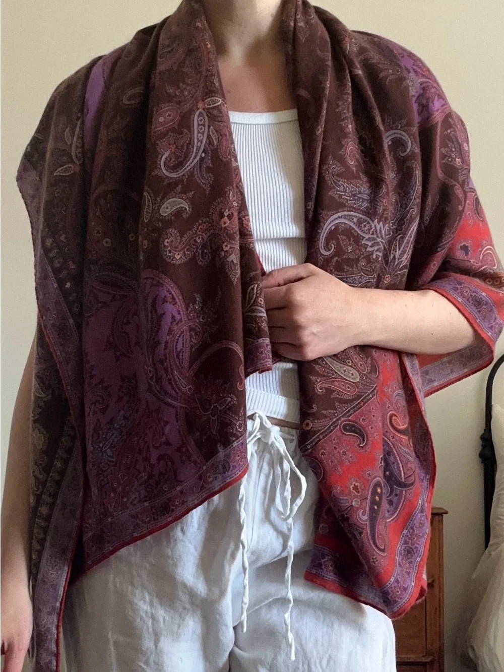 Etro Paisley Silk and Cashmere Scarf - Picture 4 of 7